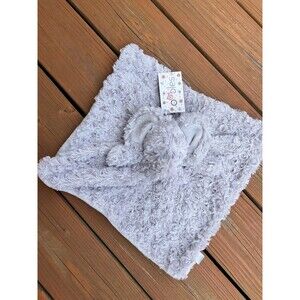 Oobles Danbar Baby Lovey Blanket Gray Elephant Silky Soft Rosette Rattle New